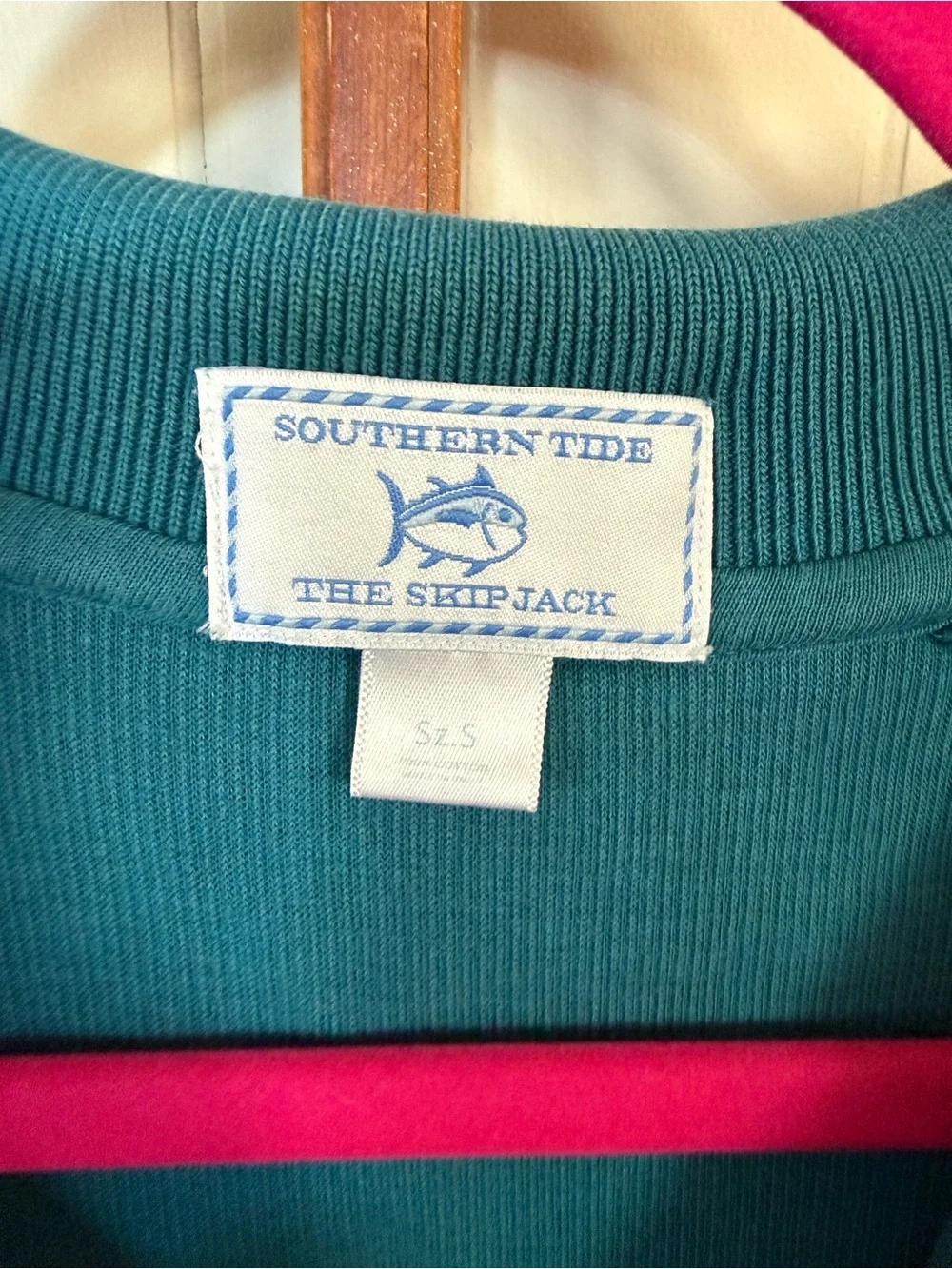 Southern Tide Skipjack Men’s Teal Green Ribbed Quarter-Zip Pullover Sweater - S